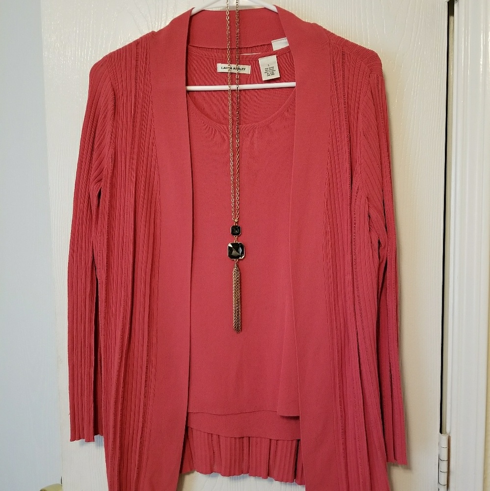 Laura Ashley peach twinset